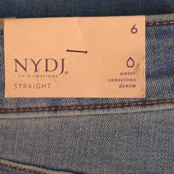 NYDJ Marilyn Straight Leg Jeans Blue Stretch Medium Wash Mid Rise Denim 6 New - Picture 13 of 16